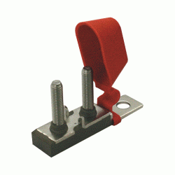 200 Amp Double Pole Fuse Bar Package Includes: (1) Double Pole Fuse Bar, (1) Double Insulating Cap, Nuts & Washers 